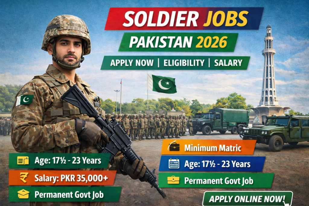 New Solider Jobs in Pakistan Army-2026 vacancies are Available