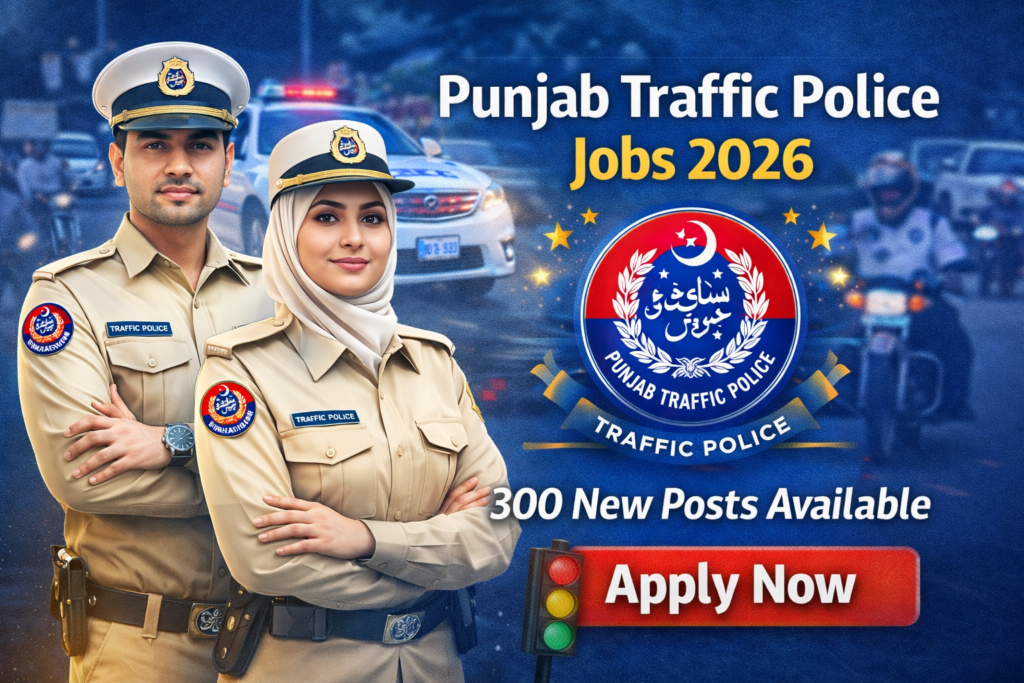 Punjab Traffic Police jobs 2026-New 300 Posts are Available Apply now