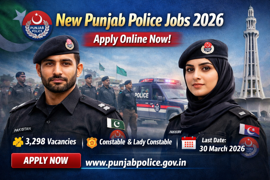 New Punjab Police Jobs 2026-Apply online Now