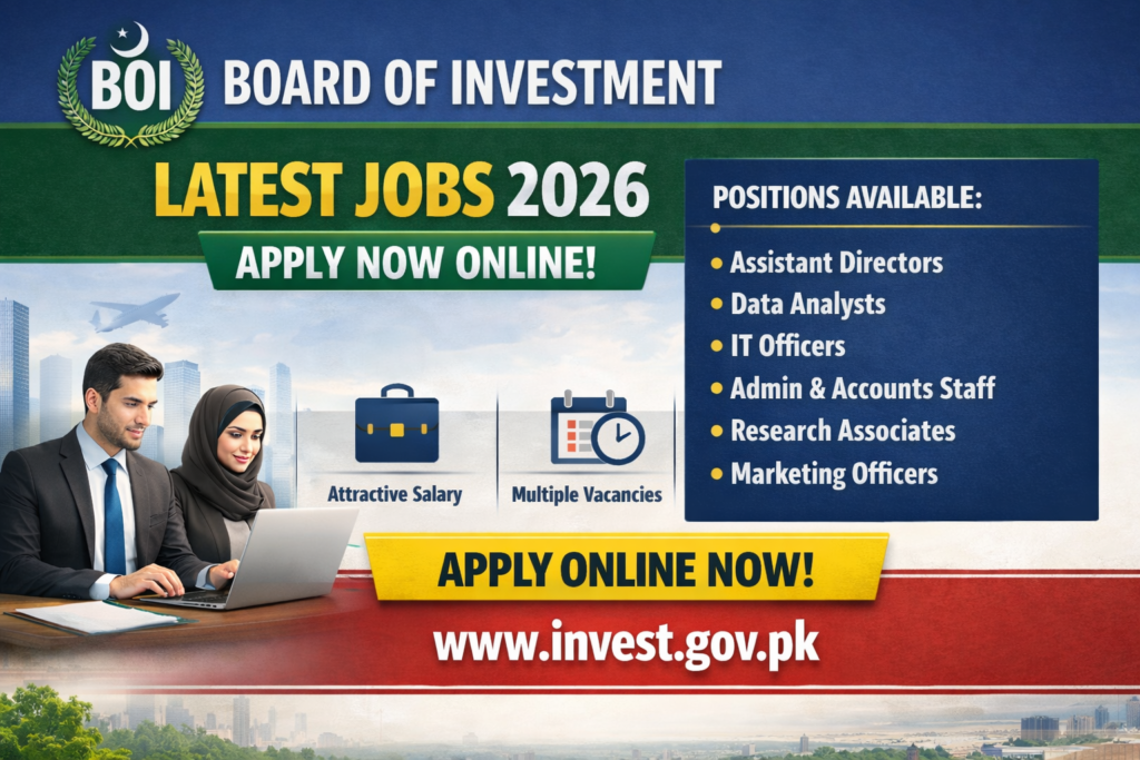 Latest Board of Investment Jobs 2026-Apply Now Online